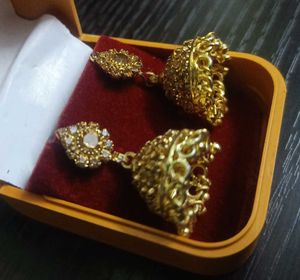 Golden Jhumka Earrings