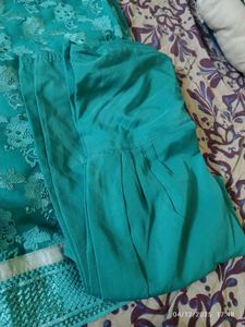 L-xl size Teal Embroidered Salwar Suit