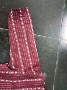 Maroon Striped Kurta Dress