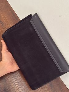 Primark Black Suede&amp; Leather Clutch