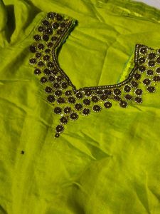 Chandheri Cotton New Green Kurti