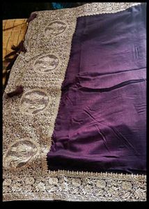 New Newly bride wine shade saree with designer blo