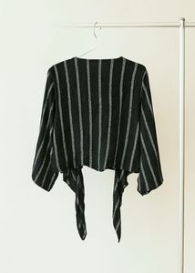Striped Tie Front Cardigan
