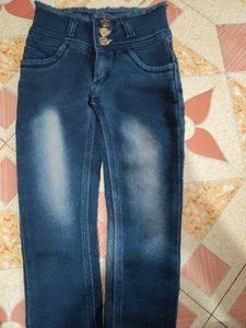 High-Waisted Denim Jeans