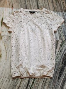 Max White Netted Top