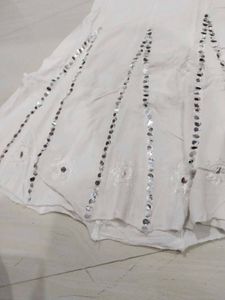 White Worked Plazzo