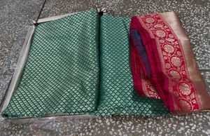 New Elegant Green Banarasi Saree