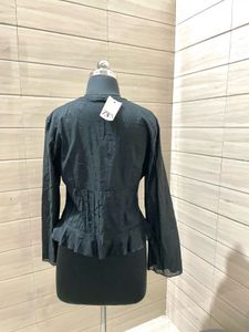 Vintage Y2k Elegant Black Button-Down Top