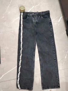 Vintage Black Wash Straight Leg Jeans