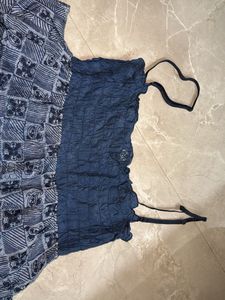 Elegant Navy Print Dress