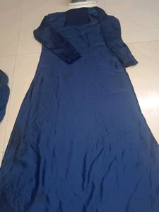 Navy Blue Coat Burkha With Daimond Work