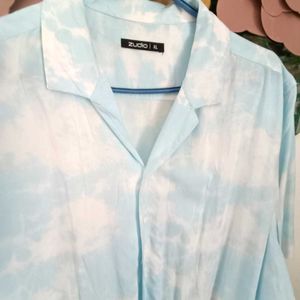 Mens Blue Tie-Dye Shirt