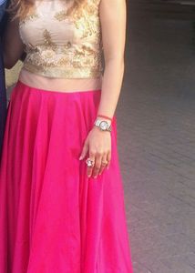 Pink Skirt with Embellished Top