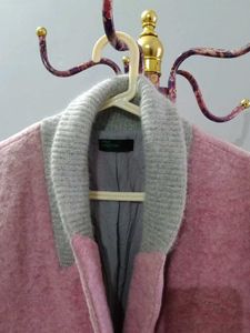 Pink Wool Blend Overcoat