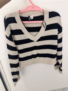 H&M Striped V-Neck Sweater