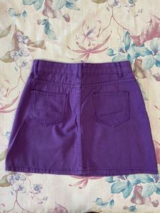 Vintage Purple Denim Mini Skirt