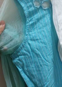 🩵🤍sky Blue Anarkali Kurta Set In Pure Cotton