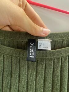 Olive Green Ribbed Knit Tank Top