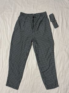 Korean Style Checkered Formal Pant With Belt
