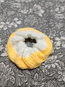 Yellow & White Scrunchie