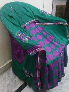 Green &amp; Purple Saree