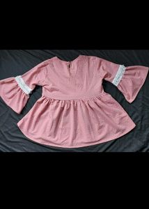 Cute Pink Top Korean Pearl