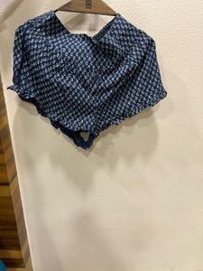 Printed Blue Casual Shorts