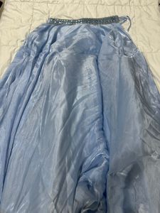 Blue Ruffle Lehenga with Embellished Top