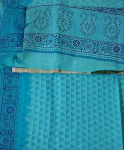 Elegant Blue Printed Saree