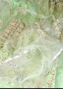 Mint Green Embroidered Fabric Aditional Gift I Wil