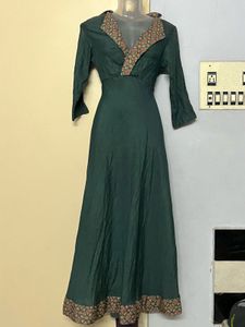 Designer High Elegant Green Maxi Dress
