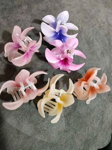 Chic Floral Hair Claw Clips - Set of 6