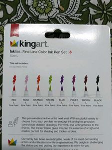 International Brand Kingart Color Ink Pen Set 8