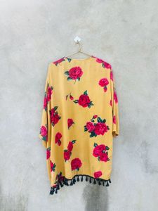 Flower Print Beach Shrug