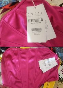 Pink Satin Corset Top