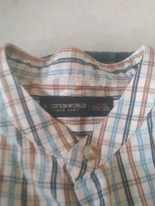 Chinese Collar Checked Shirt