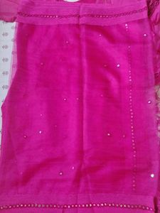 Pink Embroidered Kurti Set