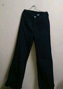 BLACK WIDE LEG JEANS