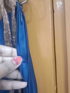 Blue &amp; Gold Skirt With Crop Top