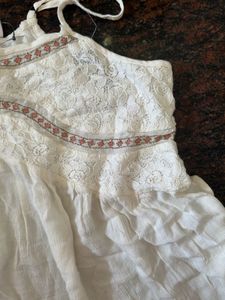 White Embroidered Cami Top