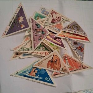 18 Vintage Triangular Stamps