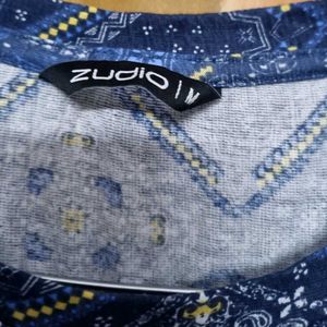Patterned Tie-Front Crop Top