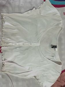 H&amp;M White Crop Top
