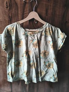 Printed Round Neck Top