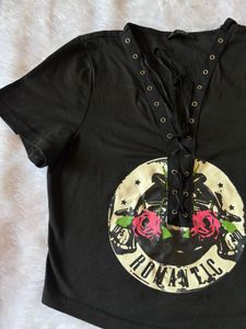 Shein Black 'Romantic' T-shirt