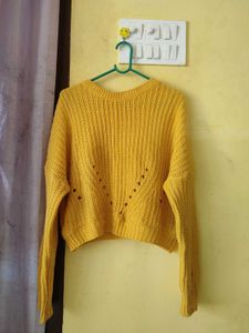 Mustard crop sweater bust 36-42
