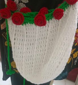 Handmade Drawstring Rose Slingbag
