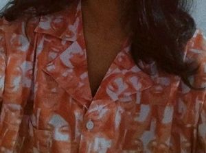 Printed Face Pattern Top