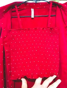 Polka Dot Srug With Crop Top