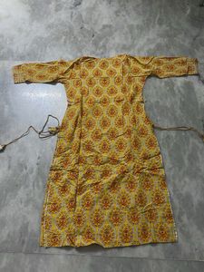 Yellow Printed Kurta